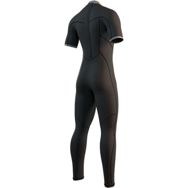 2026 Mystic Männer Brand 3/2mm Short Arm Rückenreißverschluss Flatlock Neoprenanzug 35000.250033 - Black
